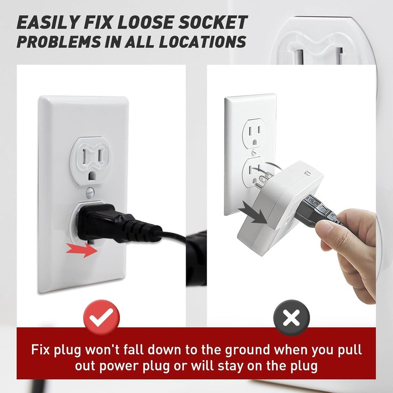 FixlyFido 20-Pack Loose Outlet Fix Plug - Ensure Secure Connection for Power Plugs - Socket Extender Prevents Loose Socket Issues - Easily Fix Loose Outlets - Won't Fall Out or Cut Off Electricity - Image 3